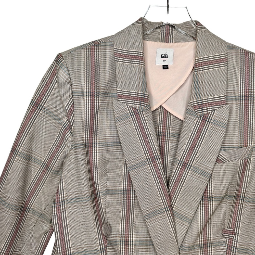 Cabi Sleuth Structured Plaid #5470 Women’s Double Breasted Longline Blazer Sz 10 - Picture 4 of 15